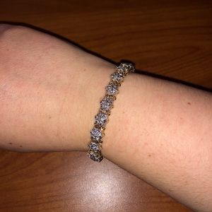 Plated 18KT Yellow Gold Diamond Bracelet